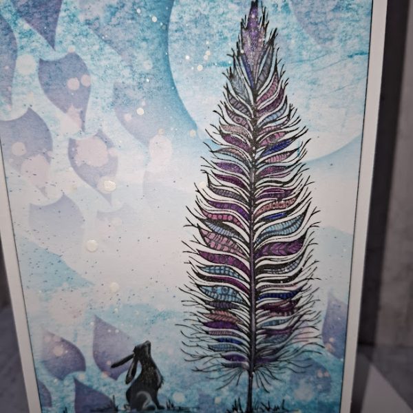 Blue Feather Tree Card - Image 2