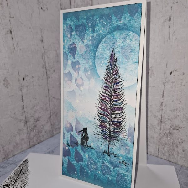 Blue Feather Tree Card - Image 3