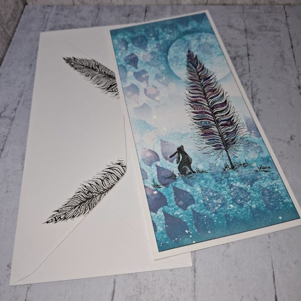 Blue Feather Tree Card - Image 4