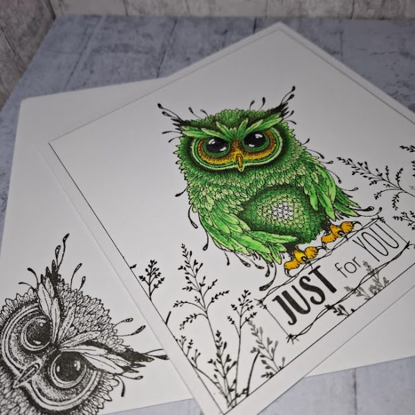 Just for You Card ( green owl ) - Image 3