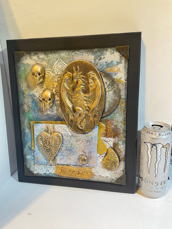 Mixed Media, Skull, Heart & Dragon (I) - Image 2