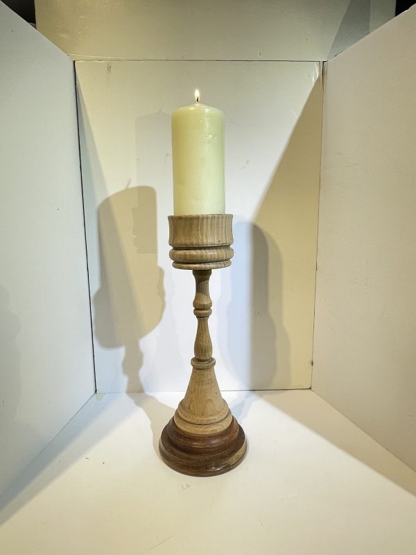 Large candlestick. Differing hardwoods (A)