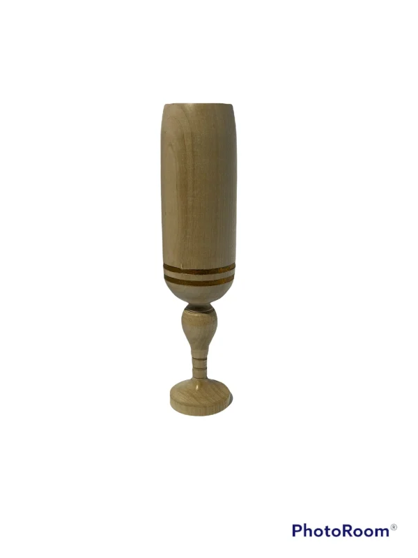 Wooden goblet. Tall, lathe turned wooden goblet (H)