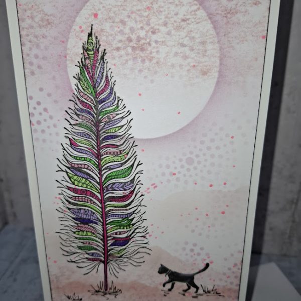 Pink Feather Tree Card - Image 2