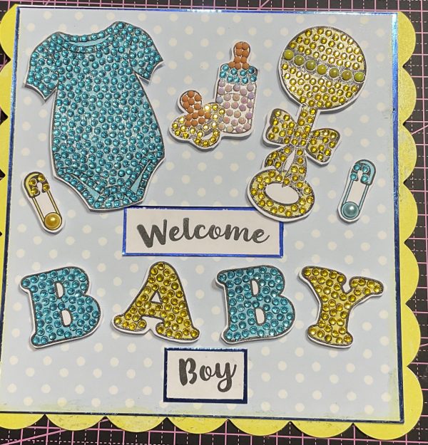 Crystal art new baby card