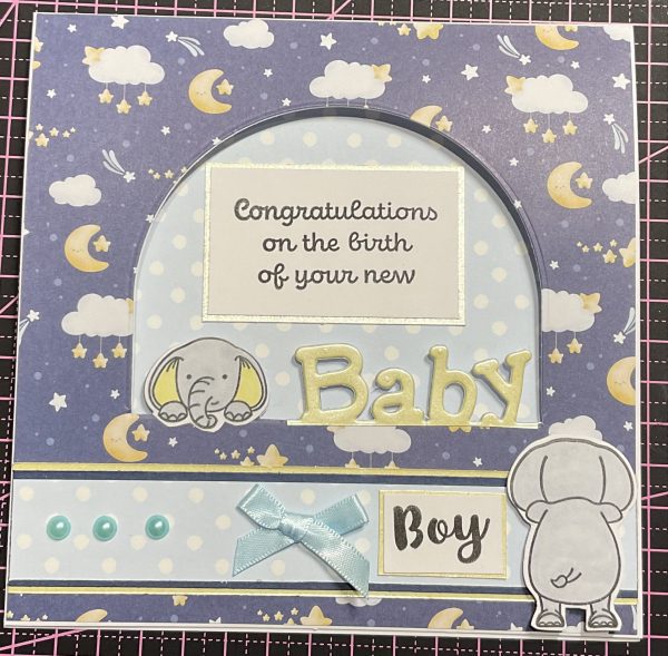 Peekaboo baby boy card