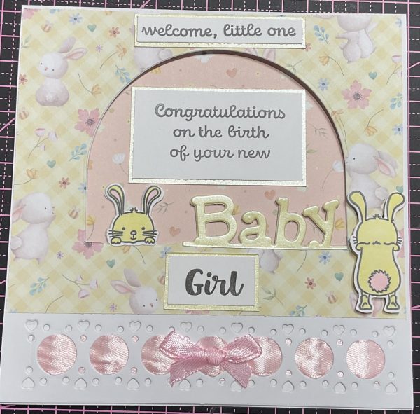 Peekaboo baby girl card