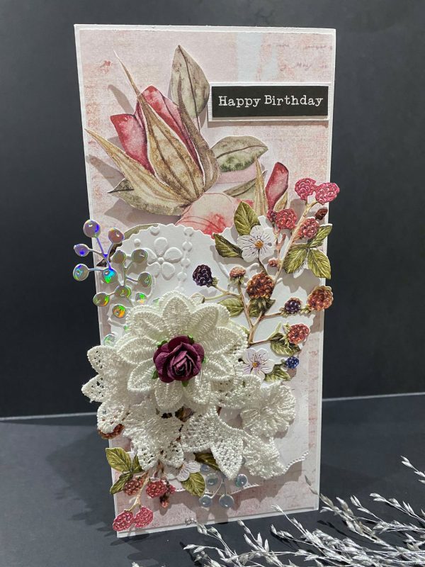 Floral Tall Birthday Card