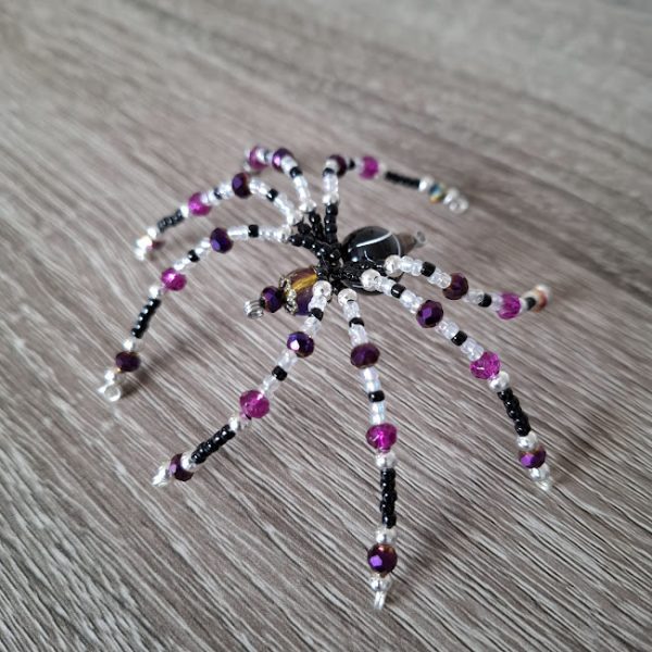 Black and Purple Beaded Spider - Image 2