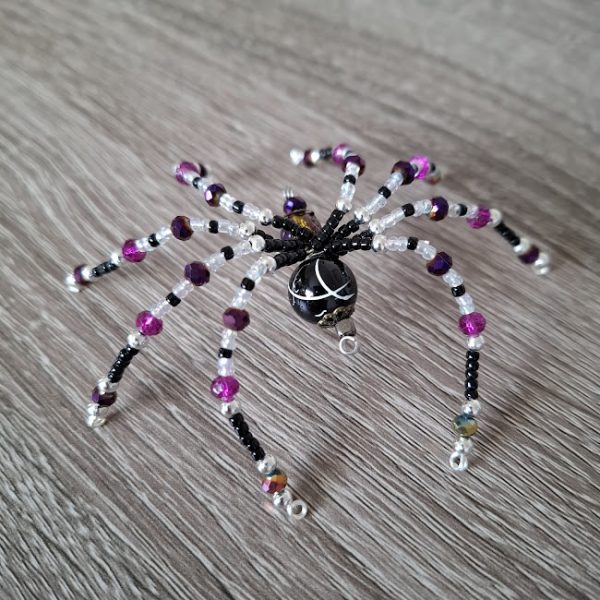 Black and Purple Beaded Spider - Image 4