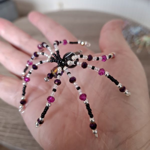 Black and Purple Beaded Spider - Image 5