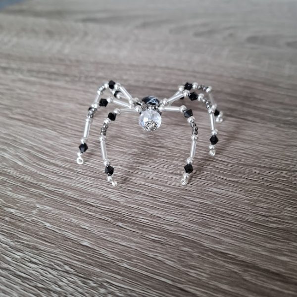 Black and Silver Beaded Spider