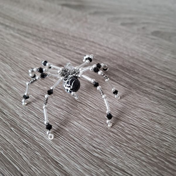 Black and Silver Beaded Spider - Image 3