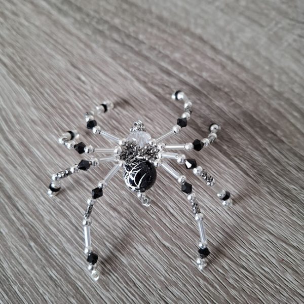 Black and Silver Beaded Spider - Image 4