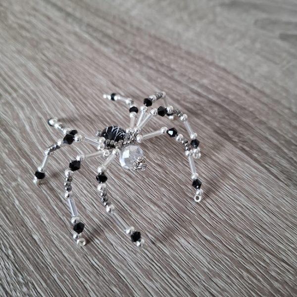 Black and Silver Beaded Spider - Image 2