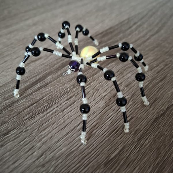 Black and White Beaded Spider - Image 2