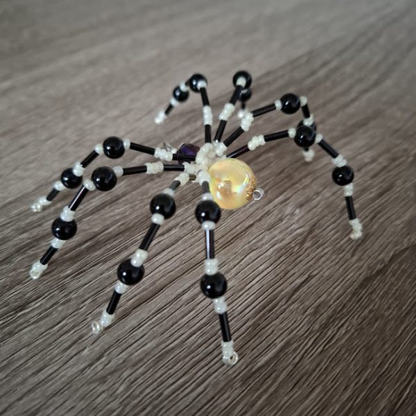 Black and White Beaded Spider - Image 3