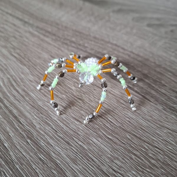 Orange and Green Beaded Spider