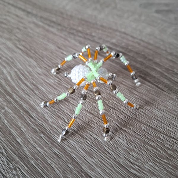 Orange and Green Beaded Spider - Image 2