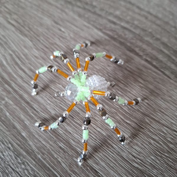 Orange and Green Beaded Spider - Image 4