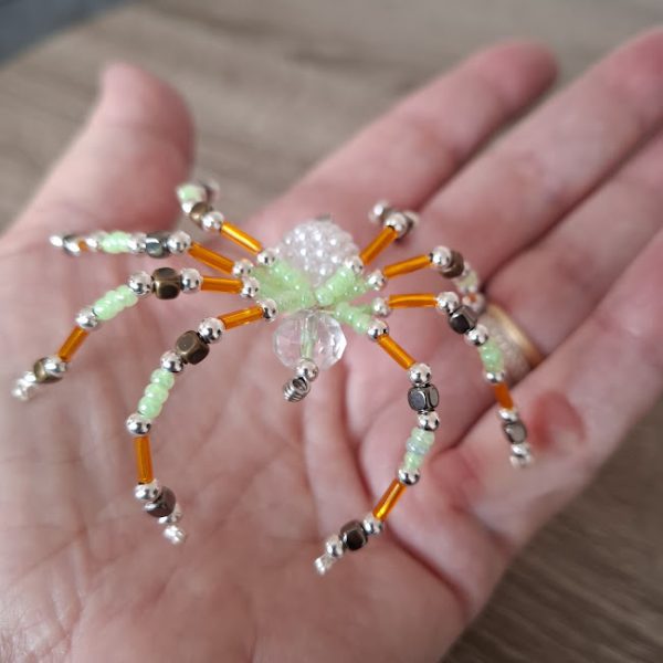 Orange and Green Beaded Spider - Image 5