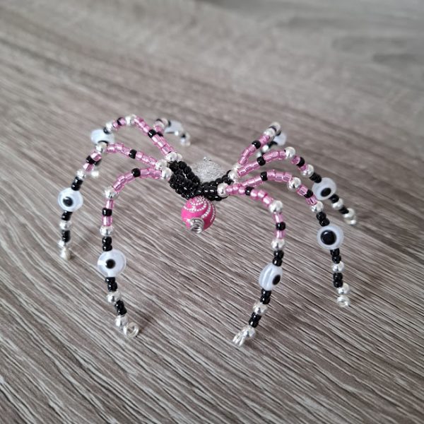 Pink and Black Beaded Spider