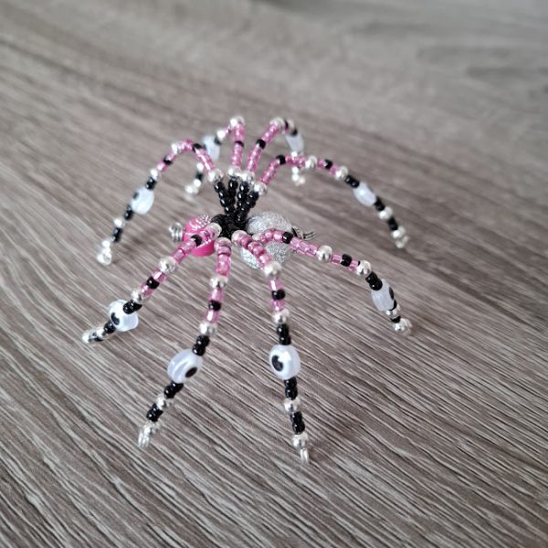 Pink and Black Beaded Spider - Image 2