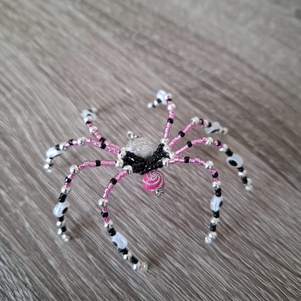 Pink and Black Beaded Spider - Image 4