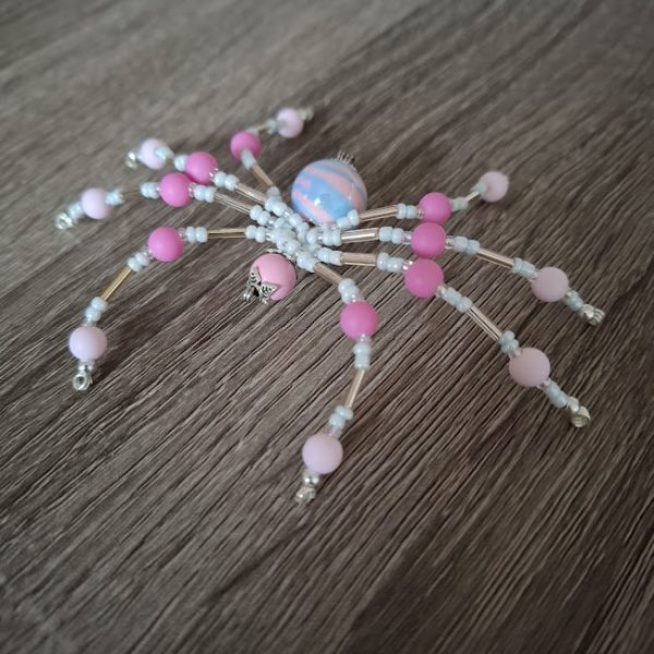 Pretty Pink Beaded Spider - Image 2