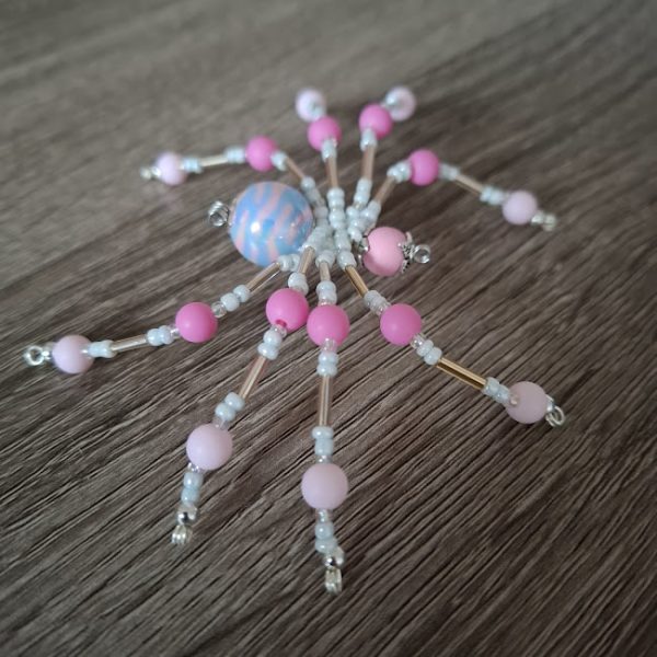 Pretty Pink Beaded Spider - Image 3