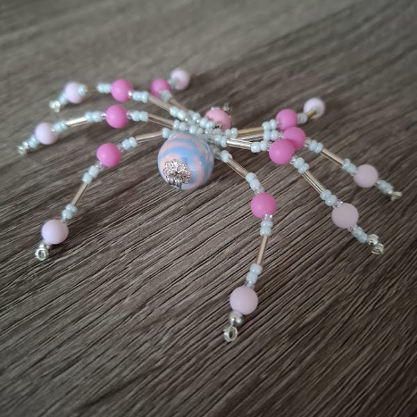 Pretty Pink Beaded Spider - Image 4