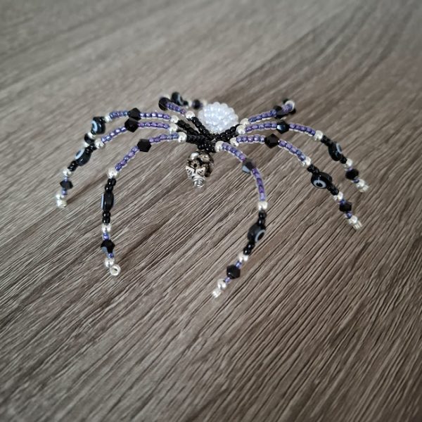 Purple and Black Beaded Spider