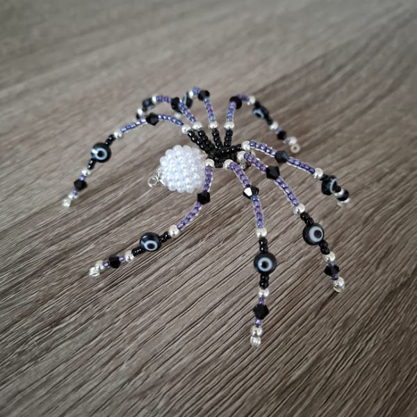 Purple and Black Beaded Spider - Image 3