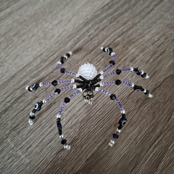 Purple and Black Beaded Spider - Image 4