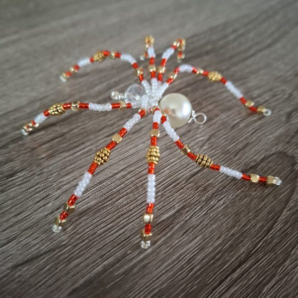 Red and Gold Beaded Spider - Image 2