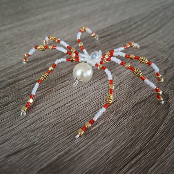 Red and Gold Beaded Spider - Image 3