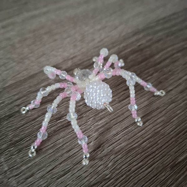 Pink and White Beaded Spider - Image 2