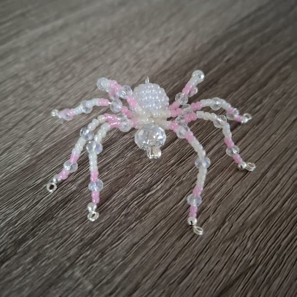 Pink and White Beaded Spider - Image 6