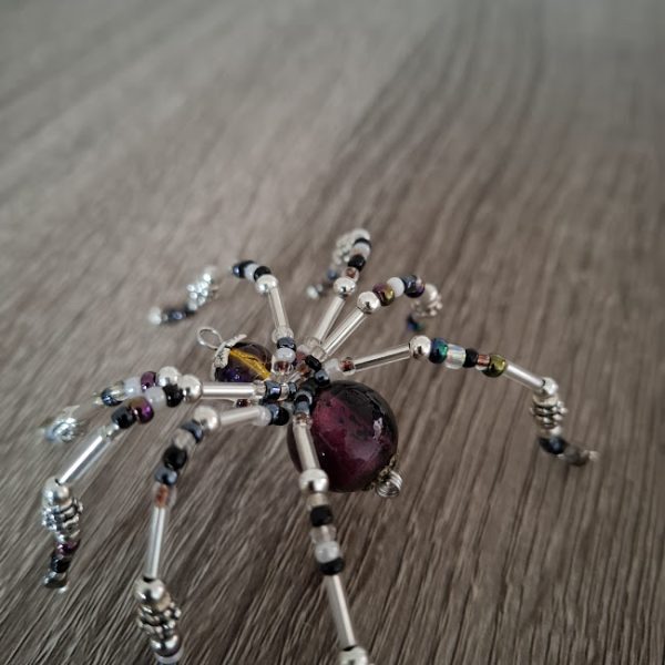 Purple Bodied Beaded Spider - Image 3