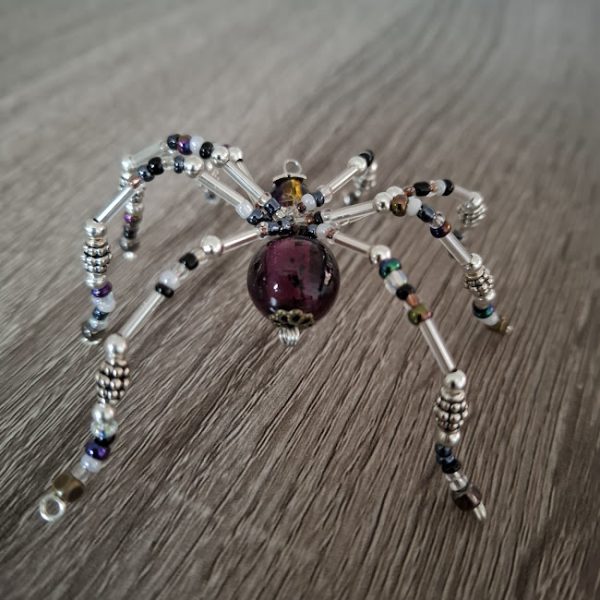 Purple Bodied Beaded Spider - Image 4